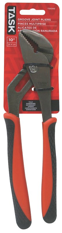 Task T25343 Groove Joint Plier, 10 in OAL, Soft Touch Grip Handle