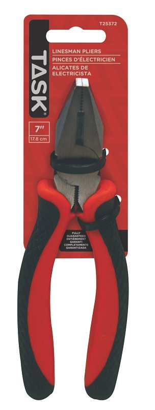 Task T25372 Linesman Plier, 7 in OAL, Soft Touch Grip Handle