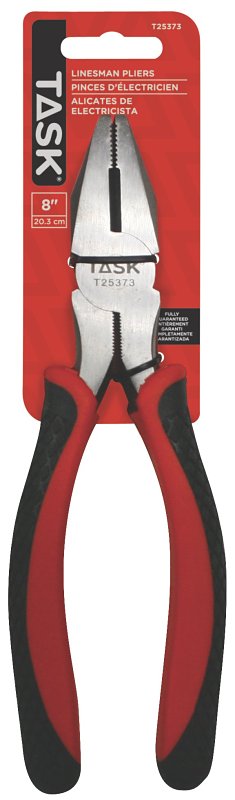 Task T25373 Linesman Plier, 8 in OAL, Soft Touch Grip Handle