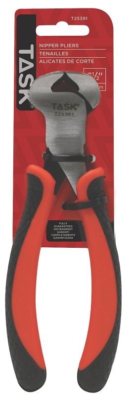 Task T25391 Diagonal Nipper Plier, 6-1/2 in OAL, Soft Touch Grip Handle