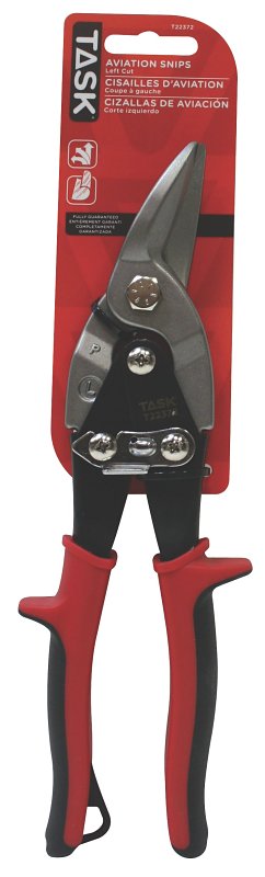 Task T22372 Aviation Snip, Left Cut, Chrome Molybdenum Steel Blade, Soft-Touch Handle