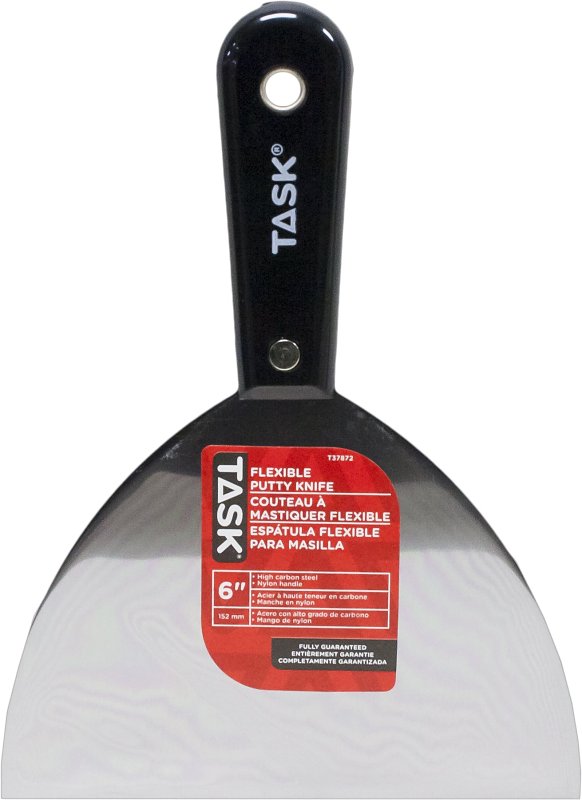 Task T37872 Flexible Putty Knife, 6 in W Blade, HCS Blade, Nylon Handle