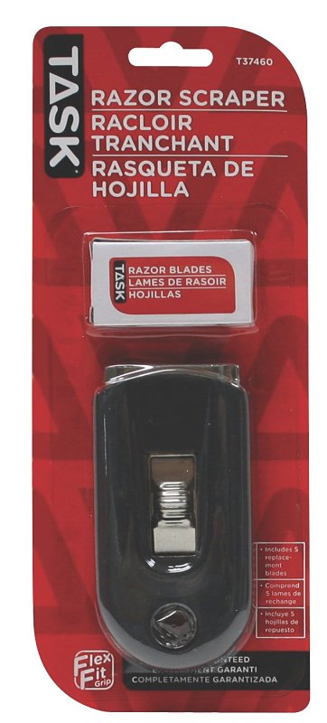 Task T37460 Scraper, 5-1/2 in W Blade, Razor Blade, FlexFit Grip Handle