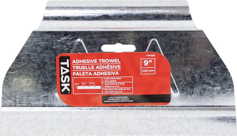 Task T34230 Adhesive Spreader, 1/16 x 3/64 x 13/64 in Notch, Steel Blade