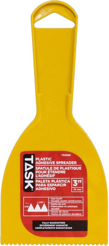 Task T34309 Adhesive Spreader, 1/16 x 1/16 in Notch, Saw Tooth Blade, Plastic Blade