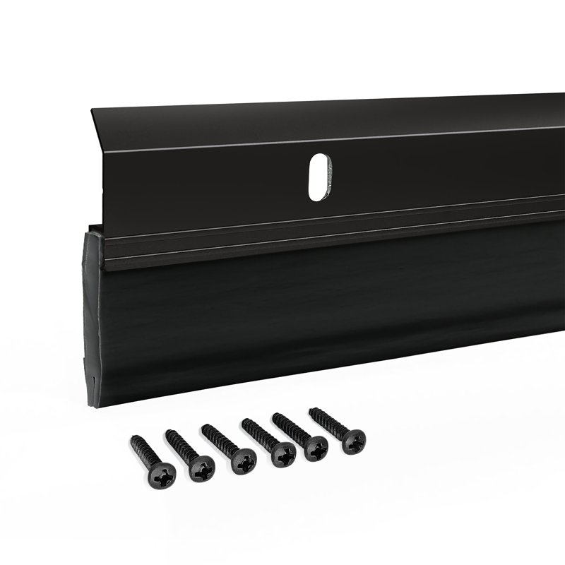 Frost King A82/36BK Door Sweep, 36 in L, 2-3/8 in W, Vinyl Flange, Aluminum Insert
