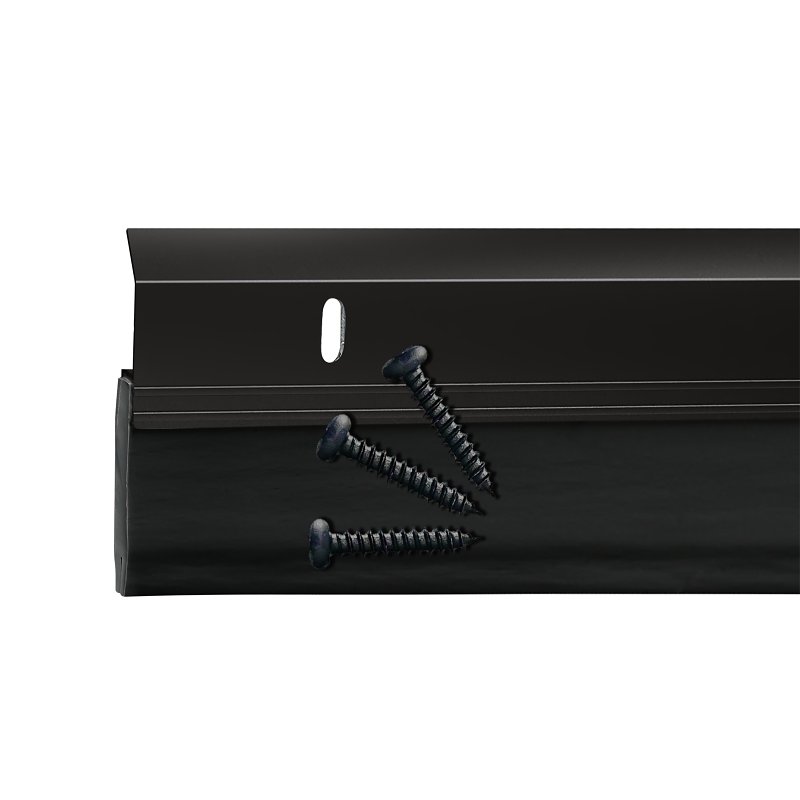 Frost King A82/36BK Door Sweep, 36 in L, 2-3/8 in W, Vinyl Flange, Aluminum Insert