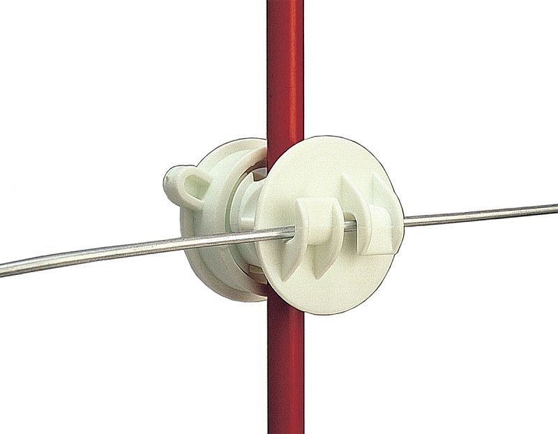 Gallagher G65514 Rod Post Claw Insulator, Plastic, White, Screw-On Mounting