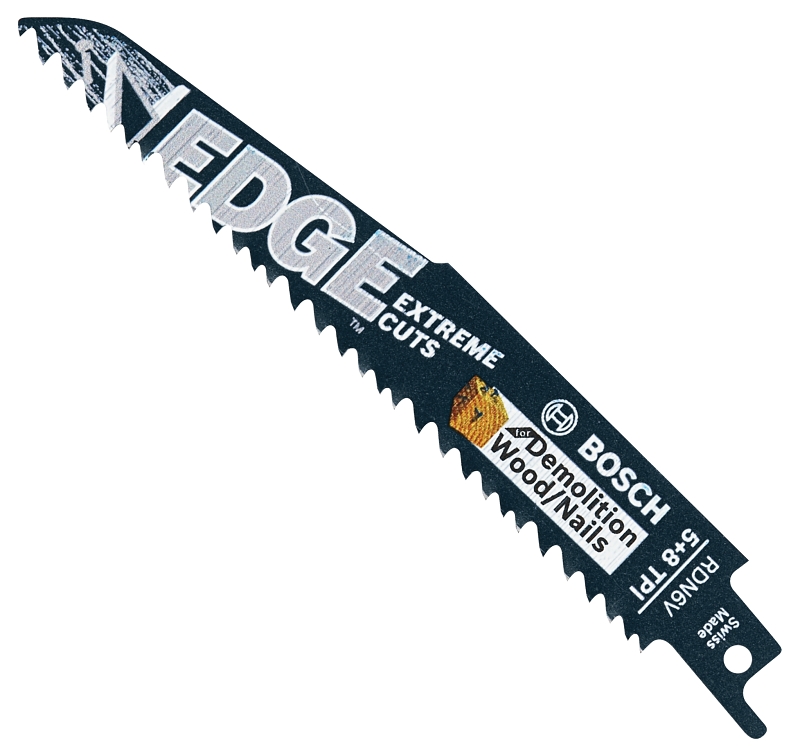 Bosch RDN6V Reciprocating Saw Blade, 3/4 in W, 6 in L, 5/8 TPI, Bi-Metal Cutting Edge