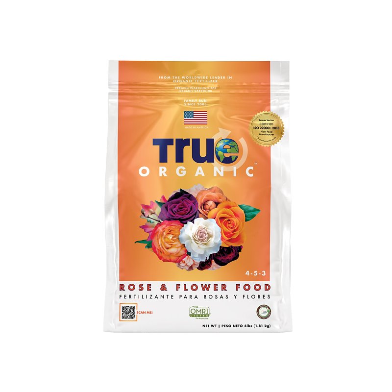 True ORGANIC R0013 Rose and Flower Food, 4 lb Bag, 4-5-3 N-P-K Ratio