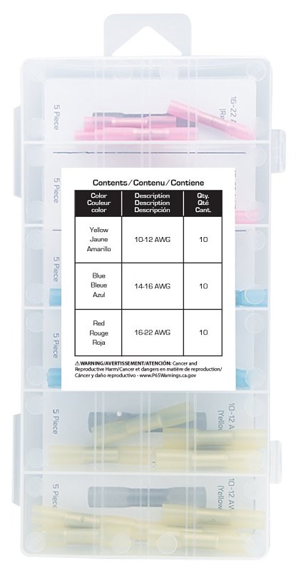 ProSource 045734683433 Butt Connector Assortment, Blue/Red/Yellow