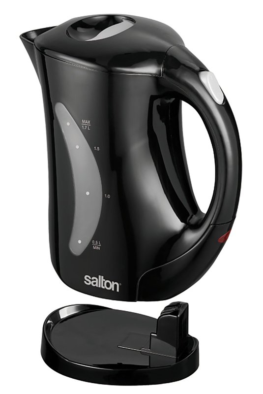 Salton JK1199 Cordless Electric Jug Kettle, 1.7 L Capacity, Plastic/Stainless Steel, Black