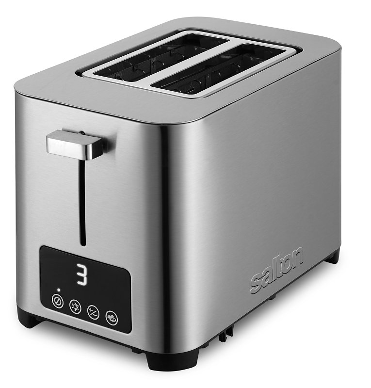 Salton ET2072 Digital Toaster, 850 W, 2-Slice, Digital Control, Stainless Steel
