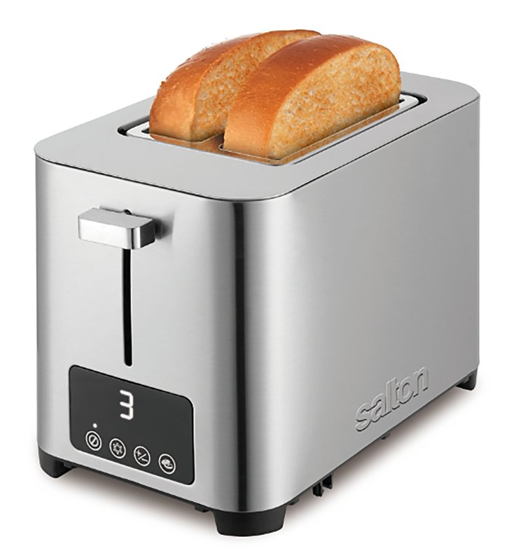 Salton ET2072 Digital Toaster, 850 W, 2-Slice, Digital Control, Stainless Steel