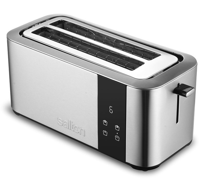 Salton ET2108 Digital Toaster, 1500 W, 4-Slice, Digital Control, Stainless Steel, Silver