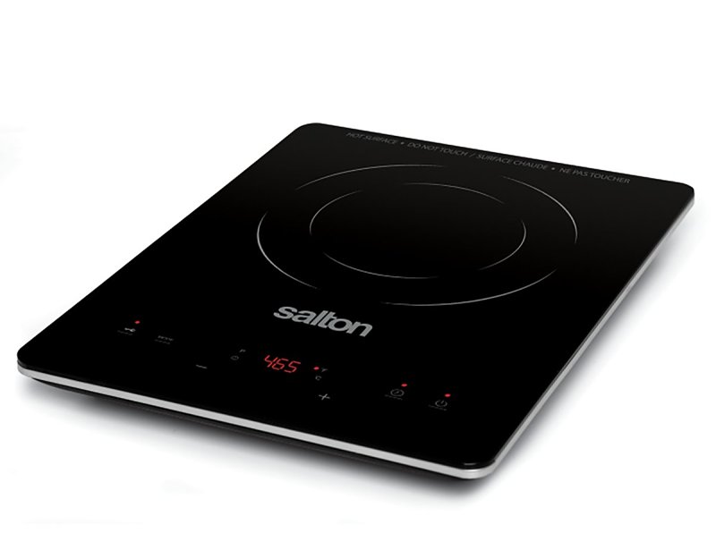 Salton ID2066 Slim Induction Cooktop, 14 in Cooktop, Hot Plate Surface, 1500 W, Black, 14.3 in OAW, 1-1/2 in OAH