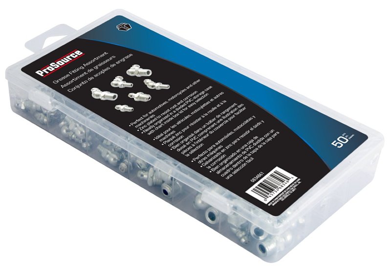 ProSource 61602 Grease Fitting Assortment, Steel, Zinc Plated