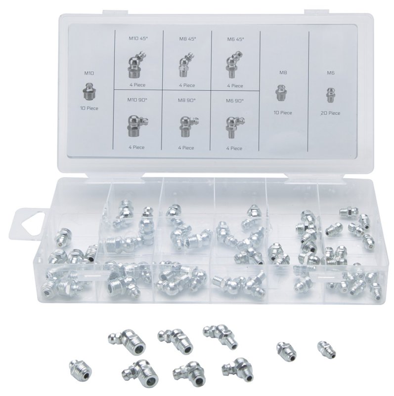 ProSource 95384 Grease Fitting Assortment, Steel, Zinc Plated