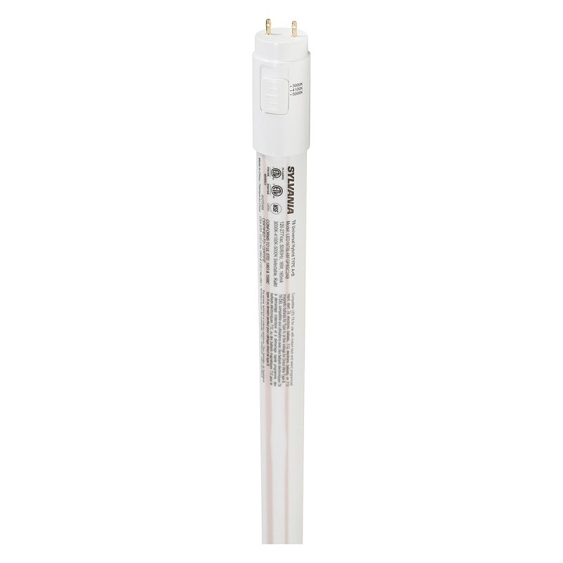 Sylvania 41202 LED Bulb, Linear, Type AB Universal, 1800 Lumens, 16 W, T8 Lamp, 32 W Equivalent, Frosted, Bright White