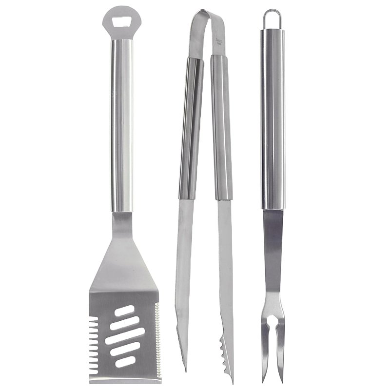 Mr. BAR-B-Q 02083YNST 3-Piece Tool Set, Stainless Steel Blade, Stainless Steel