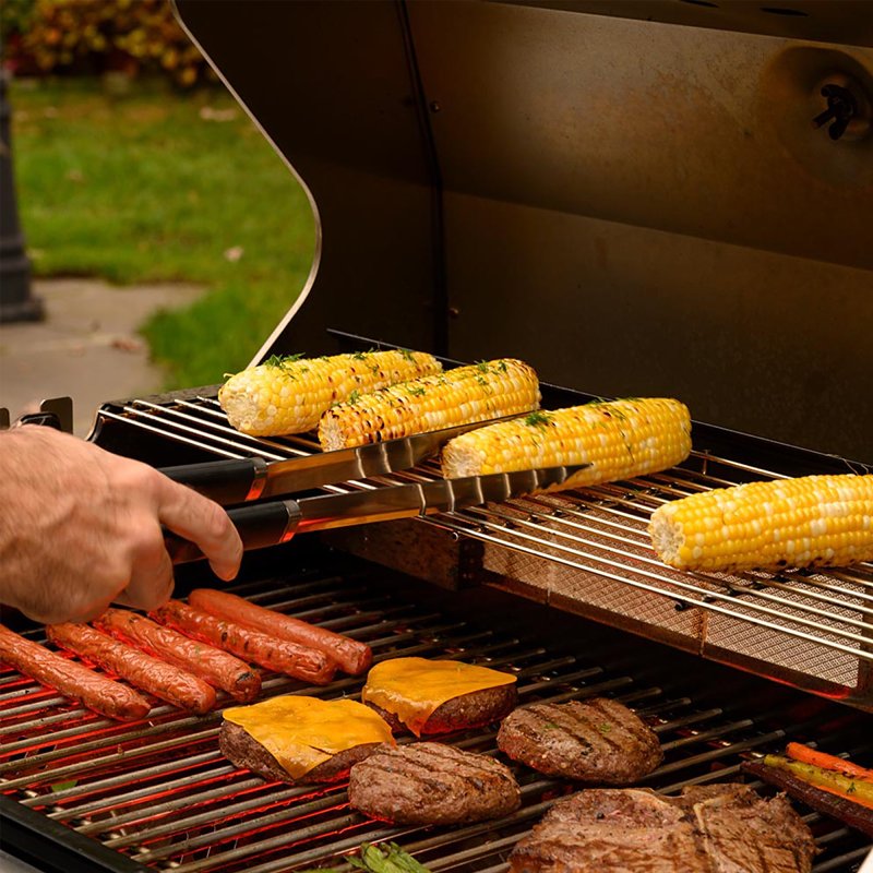 Mr. BAR-B-Q 02465YNST Tool Set, Stainless Steel, Plastic Handle, Comfort-Grip Handle