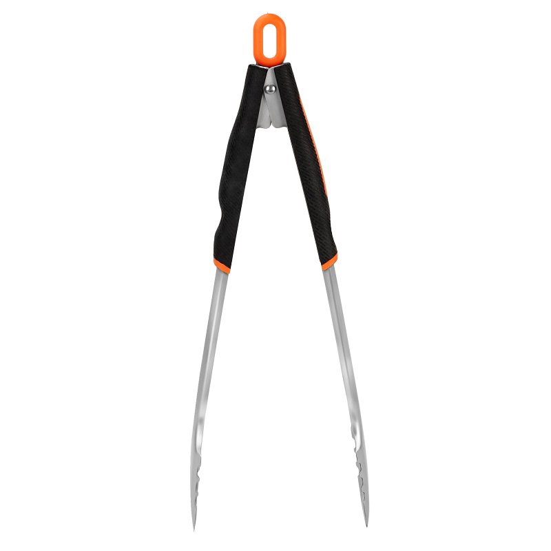 Mr. BAR-B-Q 02961Y Locking Grill Tongs, Stainless Steel, Plastic/TPR Handle