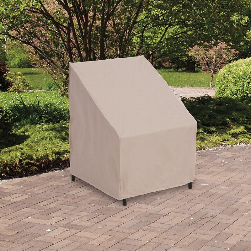 Mr. BAR-B-Q 07834BBGD Patio Chair Cover, 33 in L, 33 in W, 28 in H, Polyester, Taupe
