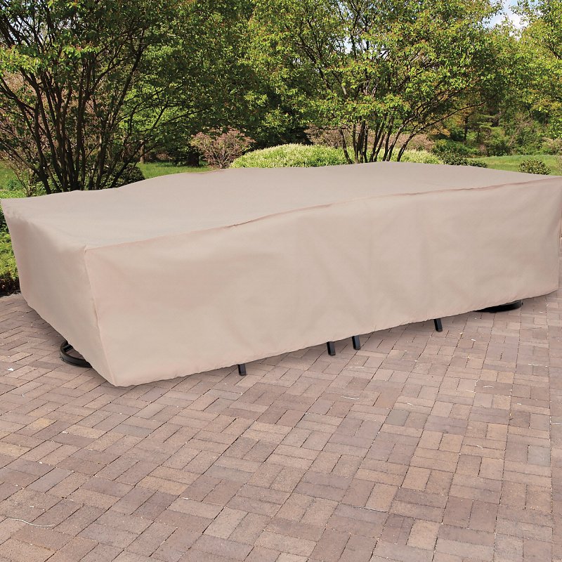 Mr. BAR-B-Q 07837BB Furniture Cover, 8.66 in L, 12.8 in W, 15.95 in H, Elastic, Taupe