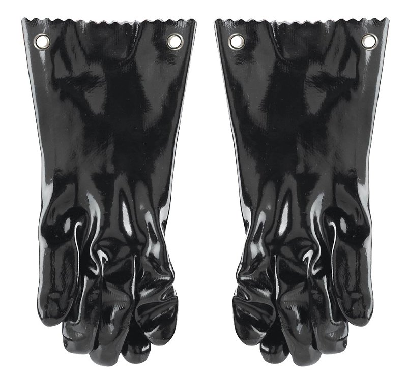 Mr. BAR-B-Q 40111Y Insulated Barbecue Gloves, Rubber, Black