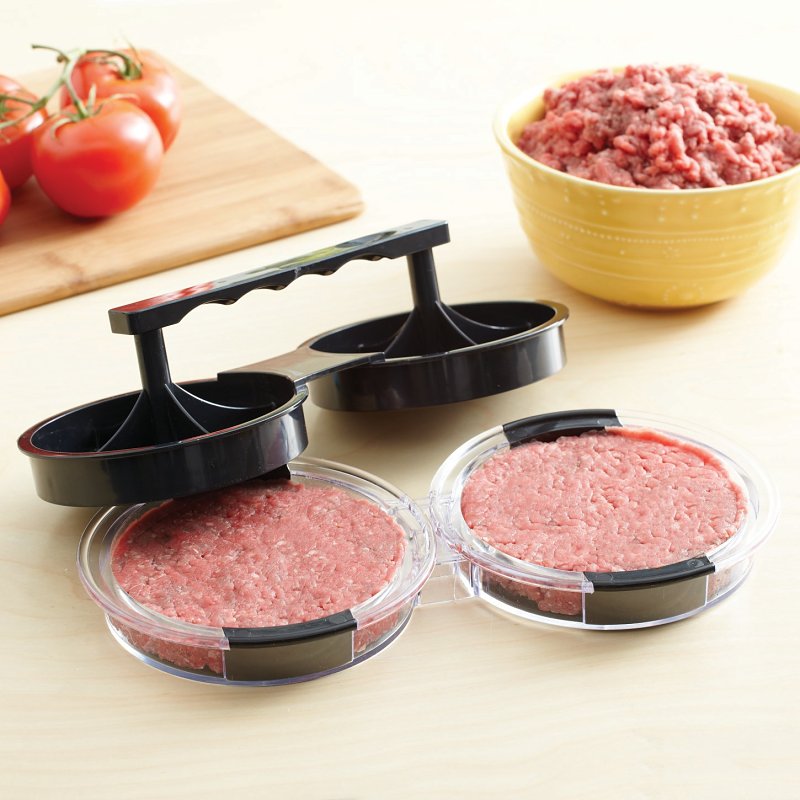 Mr. BAR-B-Q 40140Y Double Burger Press, Plastic, Plastic Handle