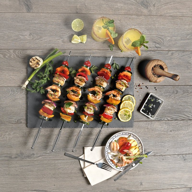 Mr. BAR-B-Q 40331Y Spiral Skewer, 17 in OAL, Steel Head, Cool Touch, Easy Grip Handle