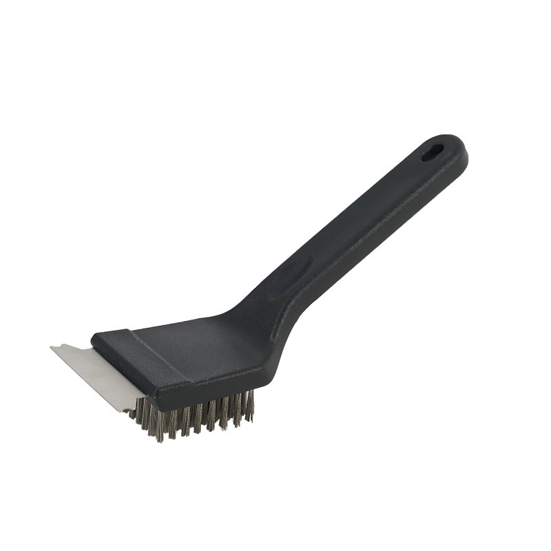 Mr. BAR-B-Q 60312Y Grill Brush with Scraper, Stainless Steel Bristle, Plastic Handle, 8 in L