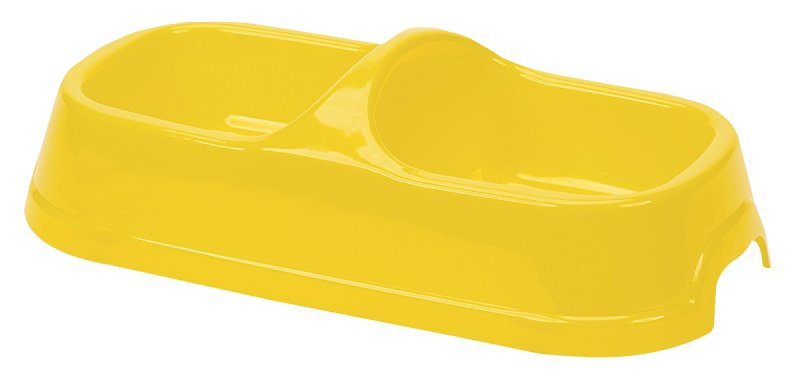 HiLo 00213H Dog Feeding Bowl, L, 14 oz Volume, 2-Compartment, Plastic