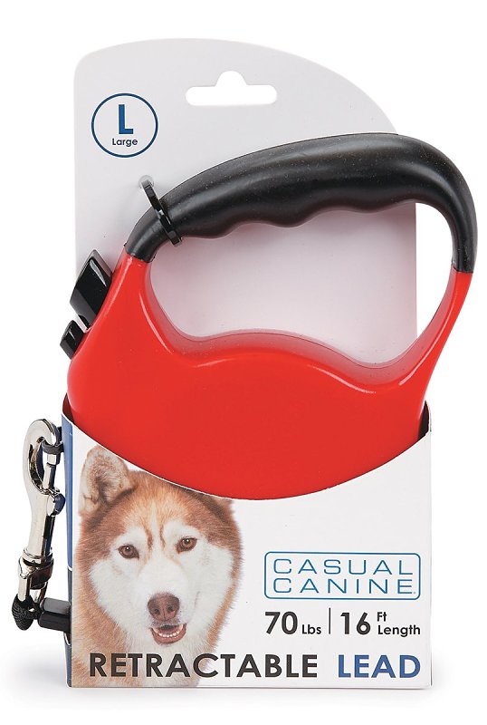 Casual Canine 11612 16 83 Belted Retractable Lead, 16 ft L, Red, Large