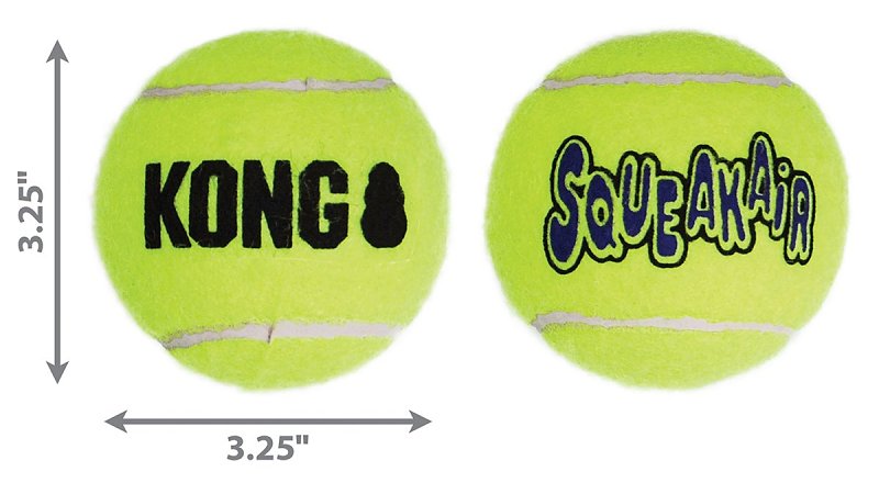 Kong SqueakAir AST2 Dog Toy, M, Squeaker, Ball, Yellow