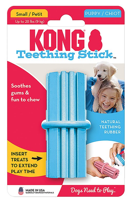 Kong KP33 Dog Toy, S, Chew, Teething Stick, Rubber, Assorted