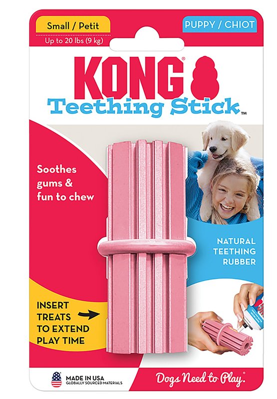 Kong KP33 Dog Toy, S, Chew, Teething Stick, Rubber, Assorted