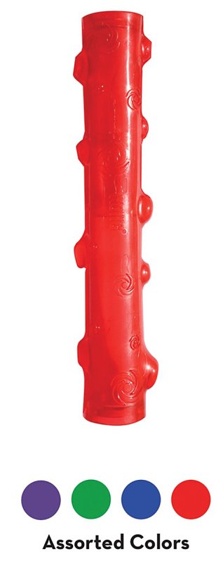 Kong Squeezz PSS1 Dog Toy, L, Squeaker, Stick, Rubber, Amethyst/Emerald/Ruby/Sapphire