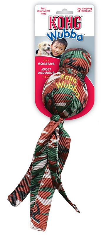 Kong Wubba WM1 Dog Toy, L, Camouflage, Nylon, Assorted