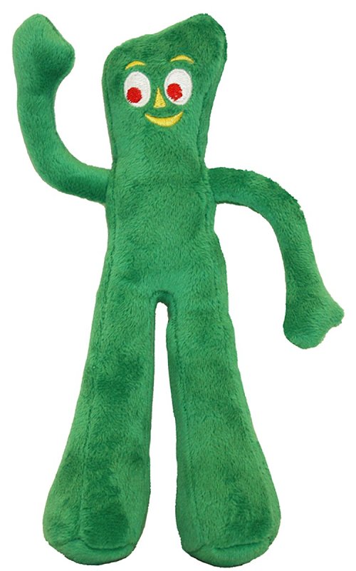 Multipet MP6674 09 Dog Toy, 9 in, Gumby Plush Toy, Cotton/Polyester/Squeaker