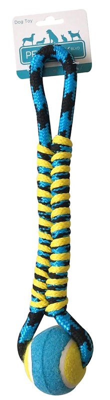 Pet Park Blvd US2048 99 Dog Toy, Fetch, Tug Toy, Paracord Rope Twisted Tug, Yellow