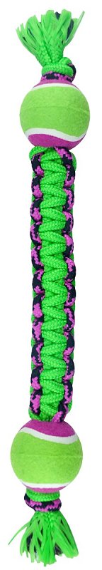 Pet Park Blvd US2056 43 Rope Toy, Double Ball Paracord, Woven, Green