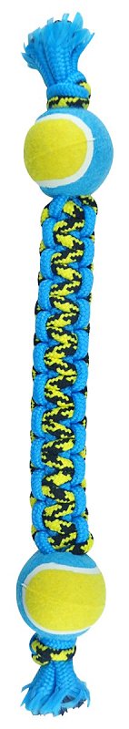Pet Park Blvd US2056 99 Dog Toy, Chew, Fetch, Tug Toy, Paracord Rope Double Tennis Tug, Yellow