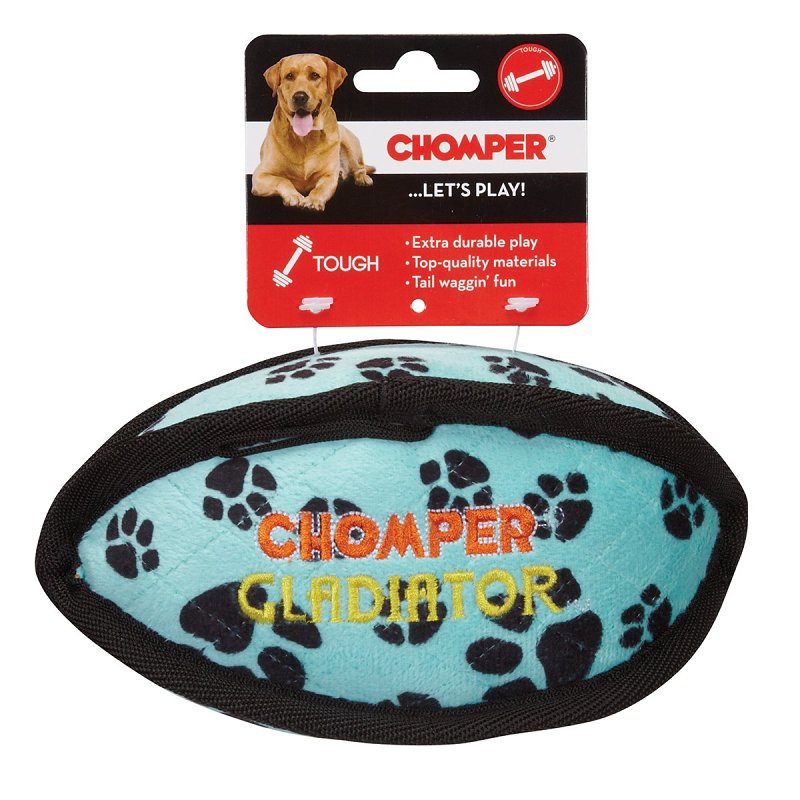 Chomper Gladiator WB11506 Dog Toy, L, Plush Toy, Tuff Football, Nylon, Assorted
