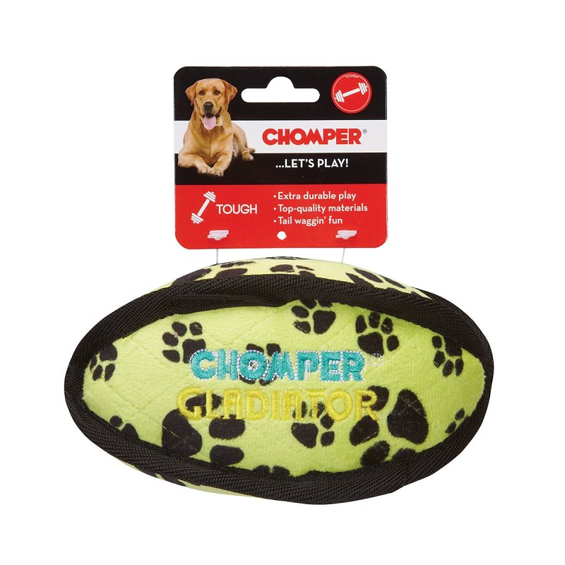 Chomper Gladiator WB11506 Dog Toy, L, Plush Toy, Tuff Football, Nylon, Assorted