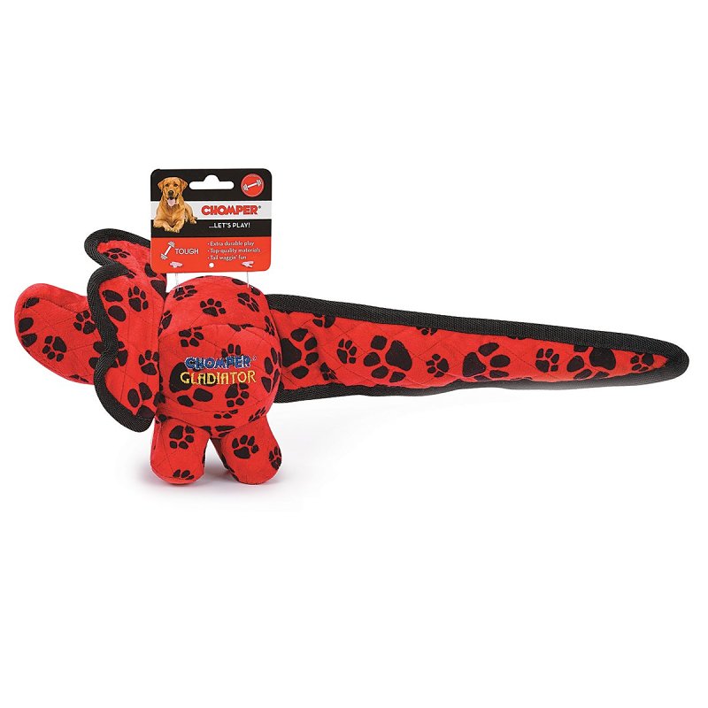 Chomper WB11516 Dog Toy, Gladiator Tuff Dino, Assorted