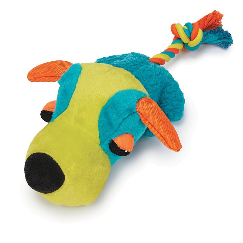 Chomper WB12280-9A Dog Toy, 15 in, Ultra Fat Headz, Cotton/Plush/Polyfil/Squeaker, Assorted