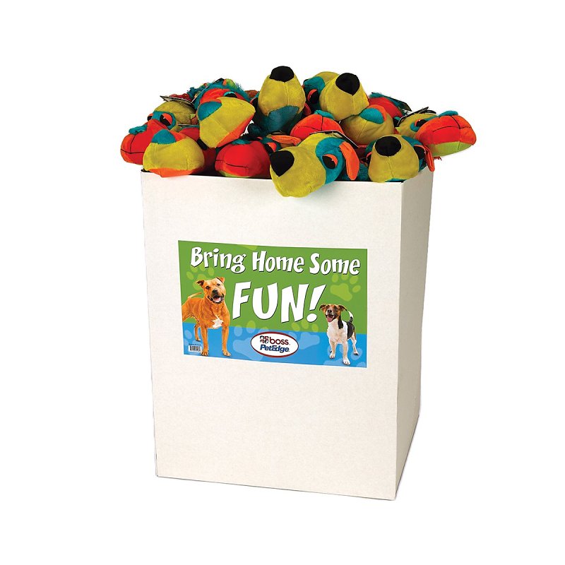 Chomper WB12280-9A Dog Toy, 15 in, Ultra Fat Headz, Cotton/Plush/Polyfil/Squeaker, Assorted