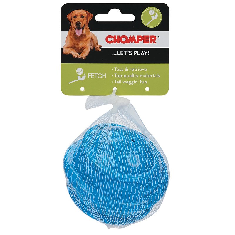 Chomper WB15557 L Dog Toy, 4 in, Squeaky Spiral Ball Toy, TPR, Assorted