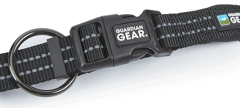 Guardian Gear ZA0006 12 30 Dog Collar, O-Ring Link, 12 to 30 in L Collar, Nylon, Jet Black